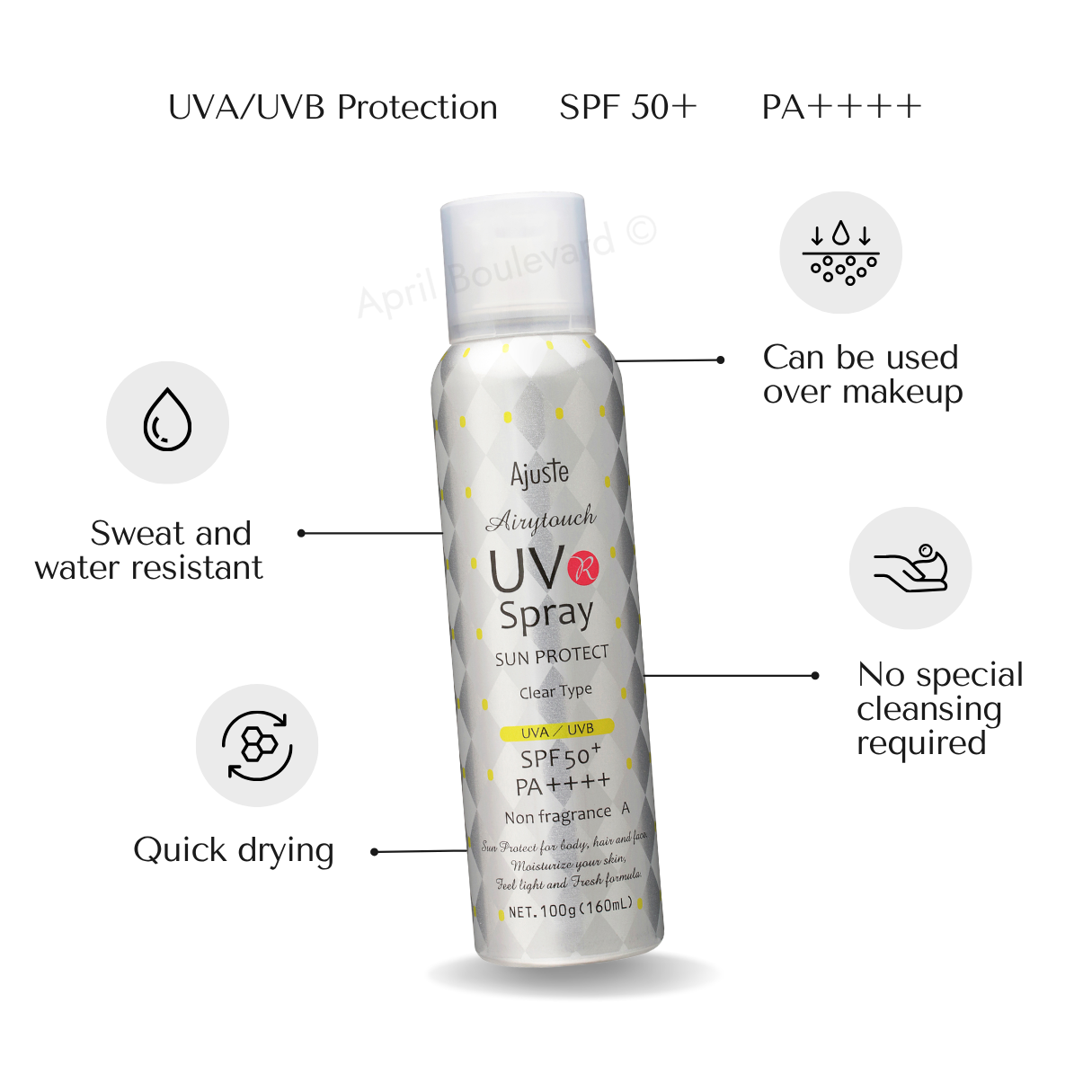 Ajuste UV Spray Non-Fragrance SPF50+ PA++++