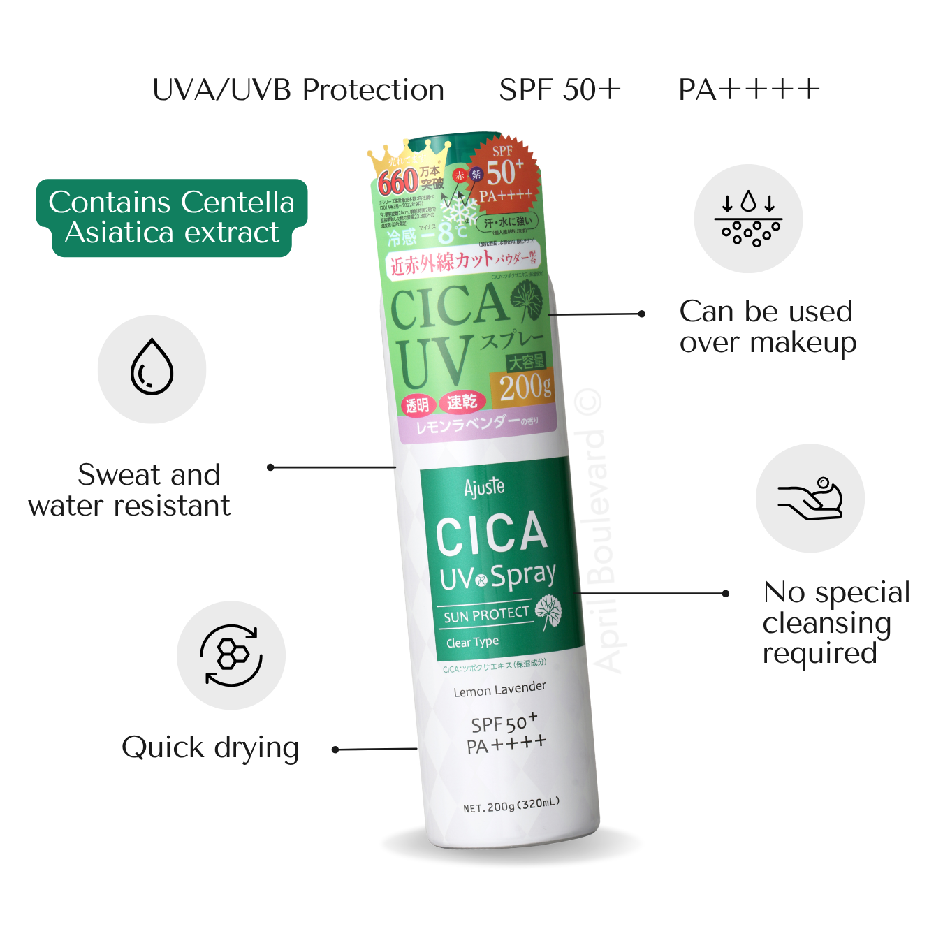 Ajuste UV Spray Cica SPF50+ PA++++