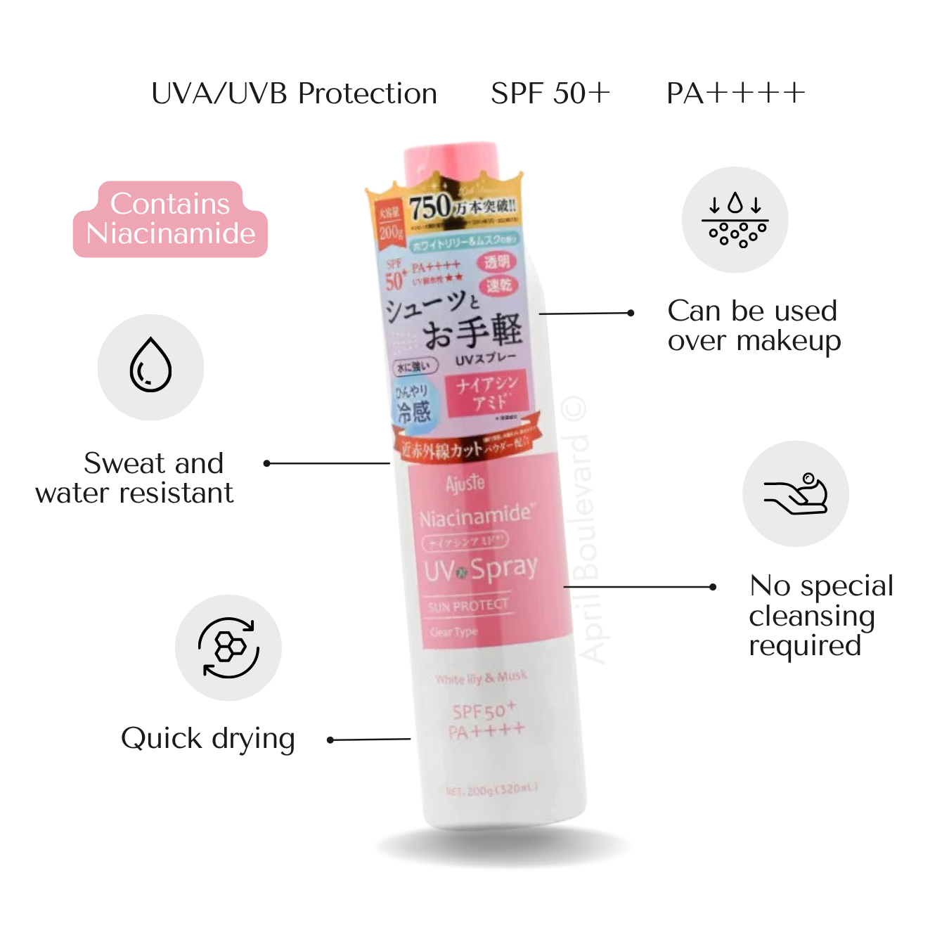 Ajuste UV Spray Niacinamide SPF50+ PA++++