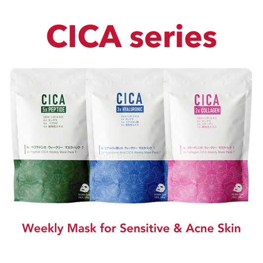 Mitomo - (Cica x Collagen /Hyaluronic Acid/Peptide Masks) - 7 Sheets
